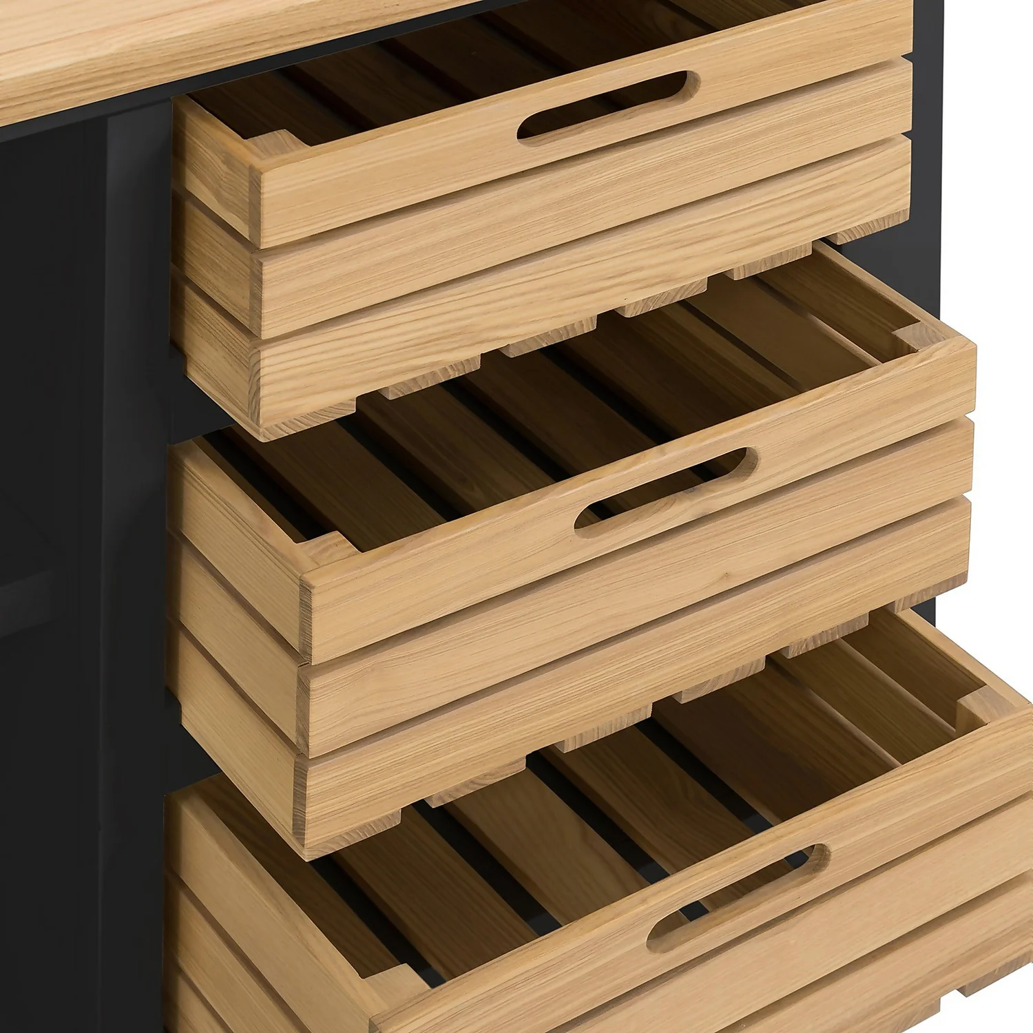 Ashstead Small Sideboard - Oak & Charcoal 5 Ashstead Small Sideboard - Oak & Charcoal - Image 5