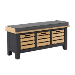 Ashstead Storage Bench - Oak & Charcoal