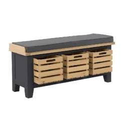 Ashstead Storage Bench - Oak & Charcoal -Cheap Deco Casa Store 13642204 2784953455621769