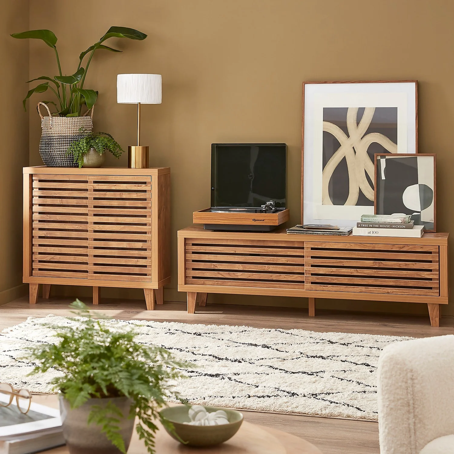 Erik Slatted Wide TV Unit 2 Erik Slatted Wide TV Unit - Image 2