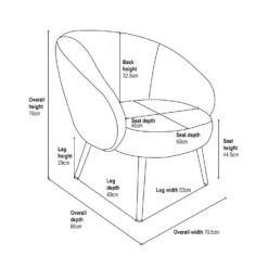 Bella Occasional Chair - Grey -Cheap Deco Casa Store 13644167 1335018743014399