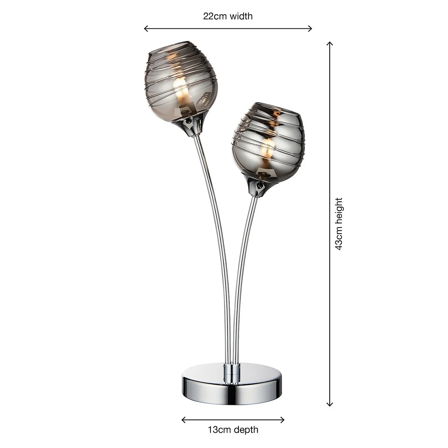 Marple Table Lamp - Chrome & Smoke 6 Marple Table Lamp - Chrome & Smoke - Image 6