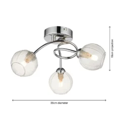 Tatton 3 Light Semi Flush Ceiling Light - Chrome -Cheap Deco Casa Store 13645375 1164942855531260