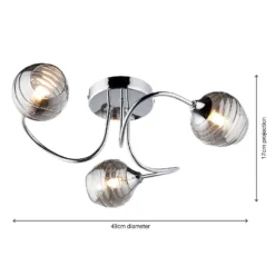 Marple 3 Light Semi Flush Ceiling Light - Chrome & Smoke 11 Marple 3 Light Semi Flush Ceiling Light - Chrome & Smoke -Cheap Deco Casa Store 13645383 1284956789790284