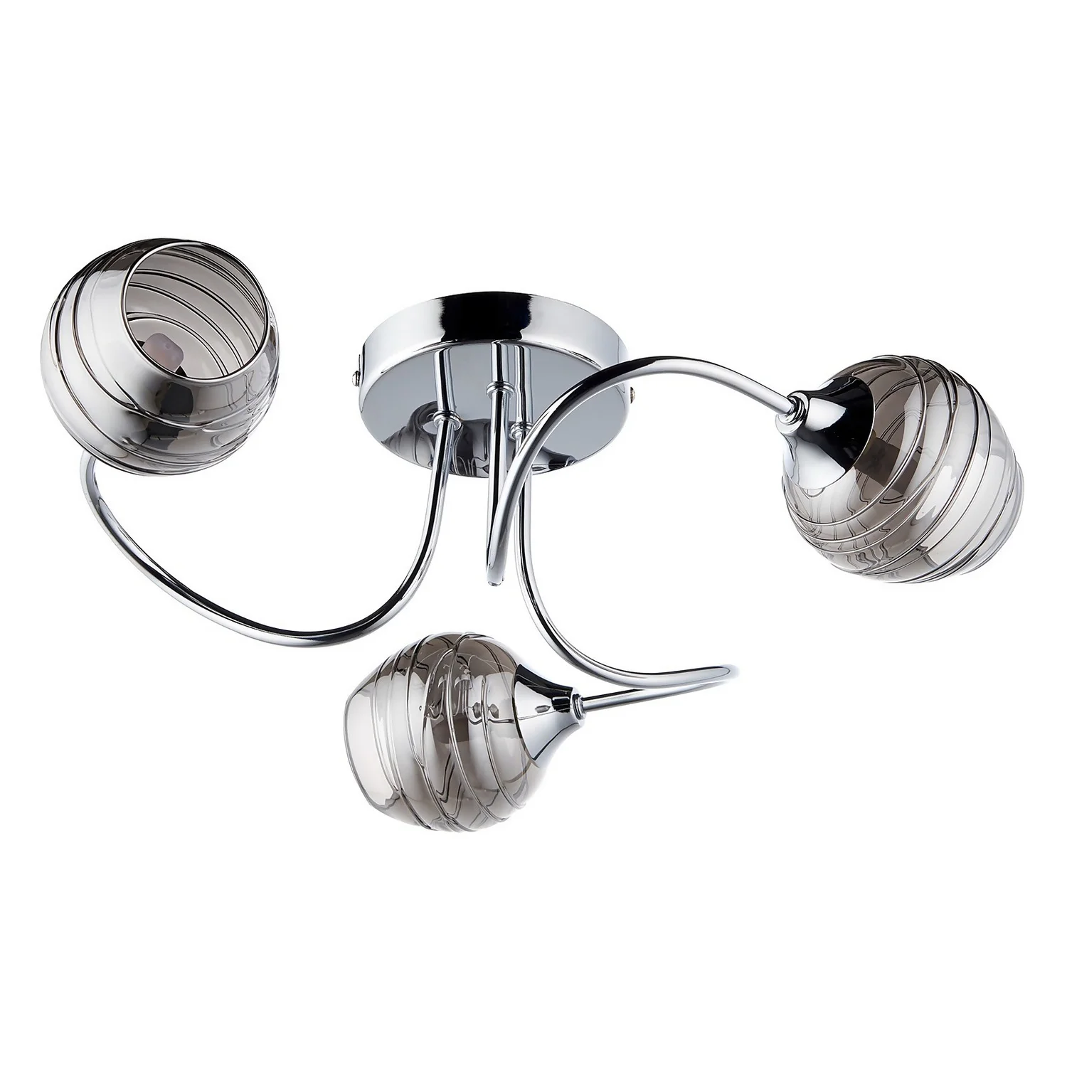 Marple 3 Light Semi Flush Ceiling Light - Chrome & Smoke 3 Marple 3 Light Semi Flush Ceiling Light - Chrome & Smoke - Image 3