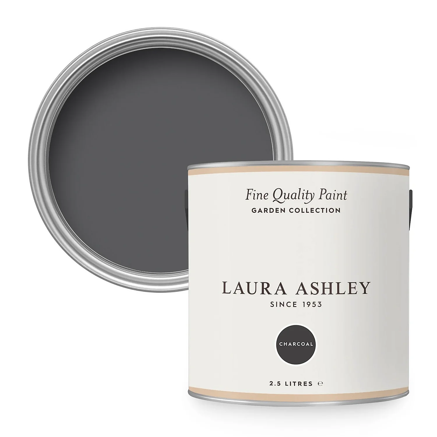 Laura Ashley Eggshell Garden Paint Charcoal - 2.5L 1 Laura Ashley Eggshell Garden Paint Charcoal - 2.5L