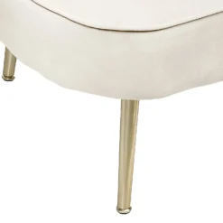 Gigi Velvet Chaise Longue - Cream -Cheap Deco Casa Store 13698291 1384975247775096