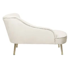 Gigi Velvet Chaise Longue - Cream -Cheap Deco Casa Store 13698291 7894975247576052