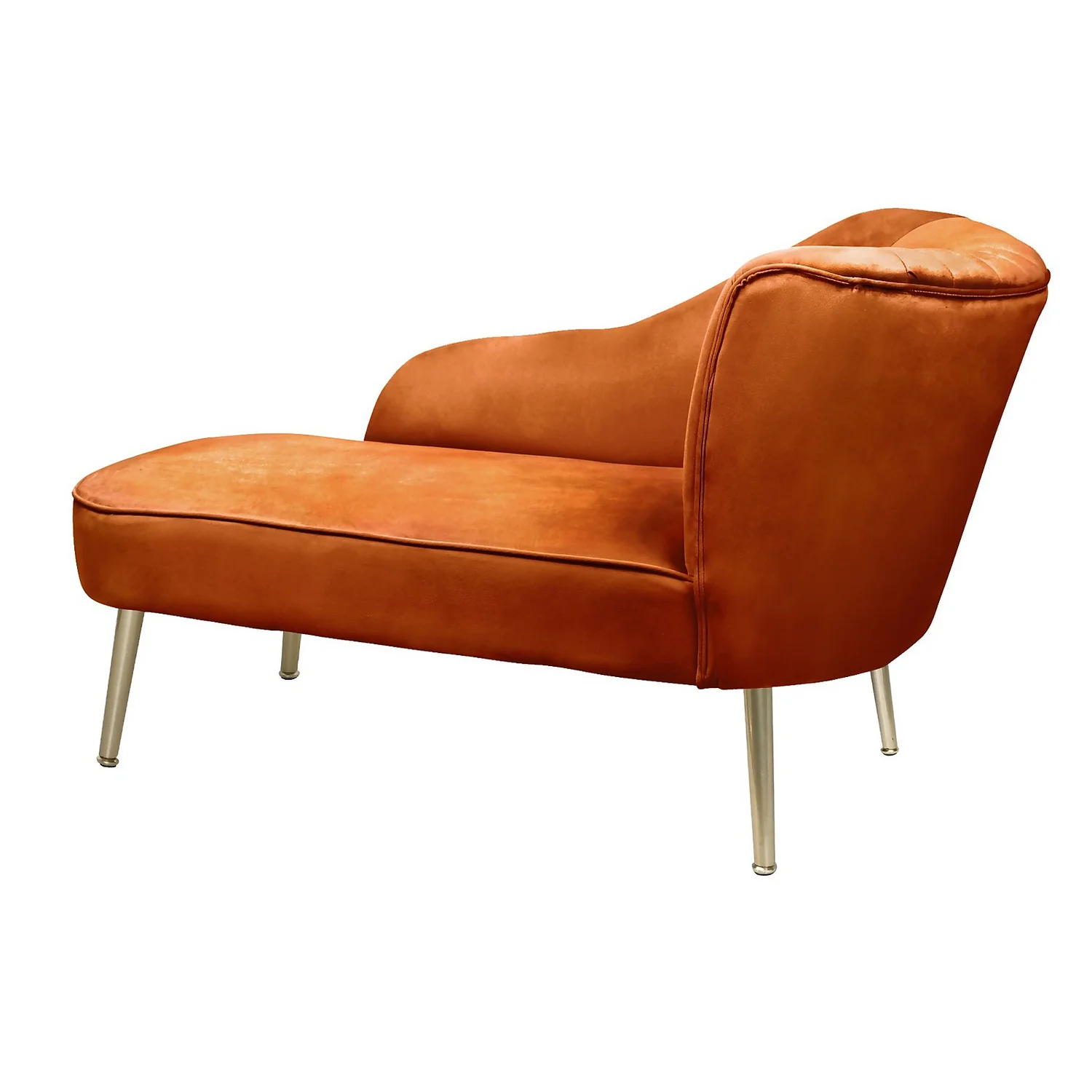 Gigi Velvet Chaise Longue - Tangerine 4 Gigi Velvet Chaise Longue - Tangerine - Image 4