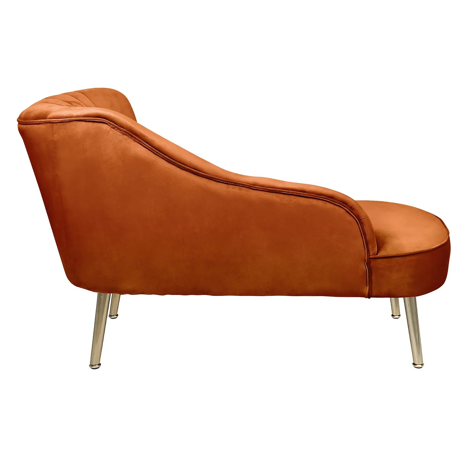 Gigi Velvet Chaise Longue - Tangerine 3 Gigi Velvet Chaise Longue - Tangerine - Image 3