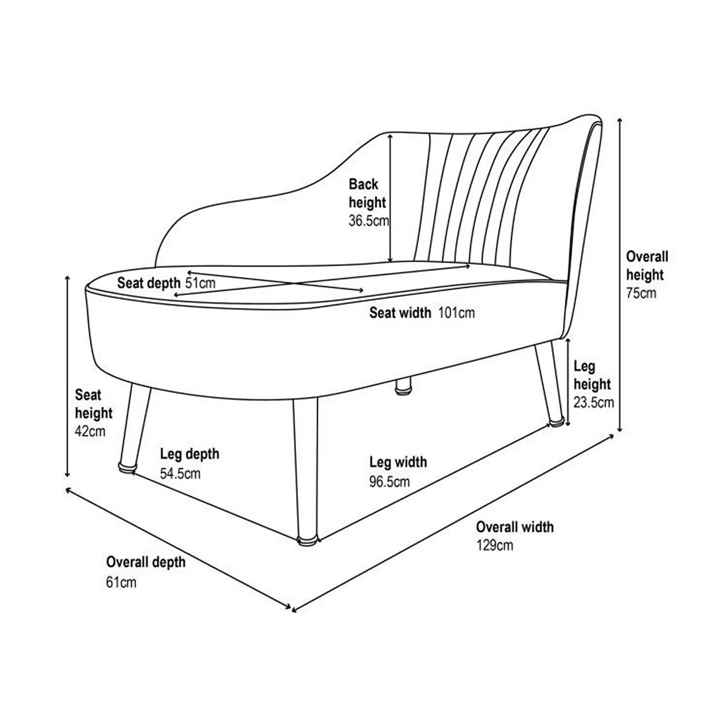 Gigi Velvet Chaise Longue - Tangerine 8 Gigi Velvet Chaise Longue - Tangerine - Image 8