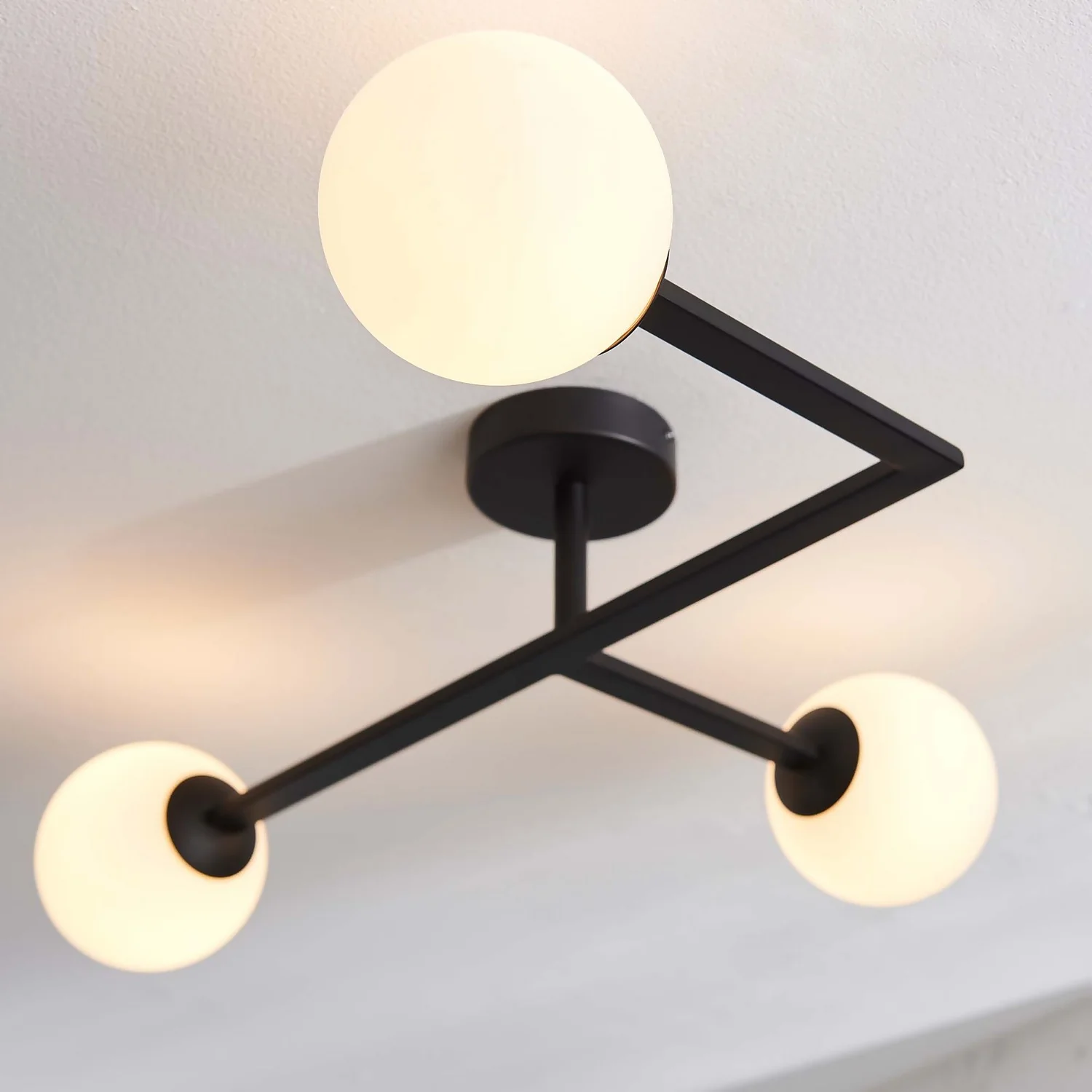 Hawkhill Bathroom Semi Flush Light - 3lt Black 6 Hawkhill Bathroom Semi Flush Light - 3lt Black - Image 6