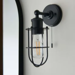 Portmore Bathroom Wall Light - Black -Cheap Deco Casa Store 13794239 1414957105370088