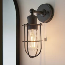 Portmore Bathroom Wall Light - Black