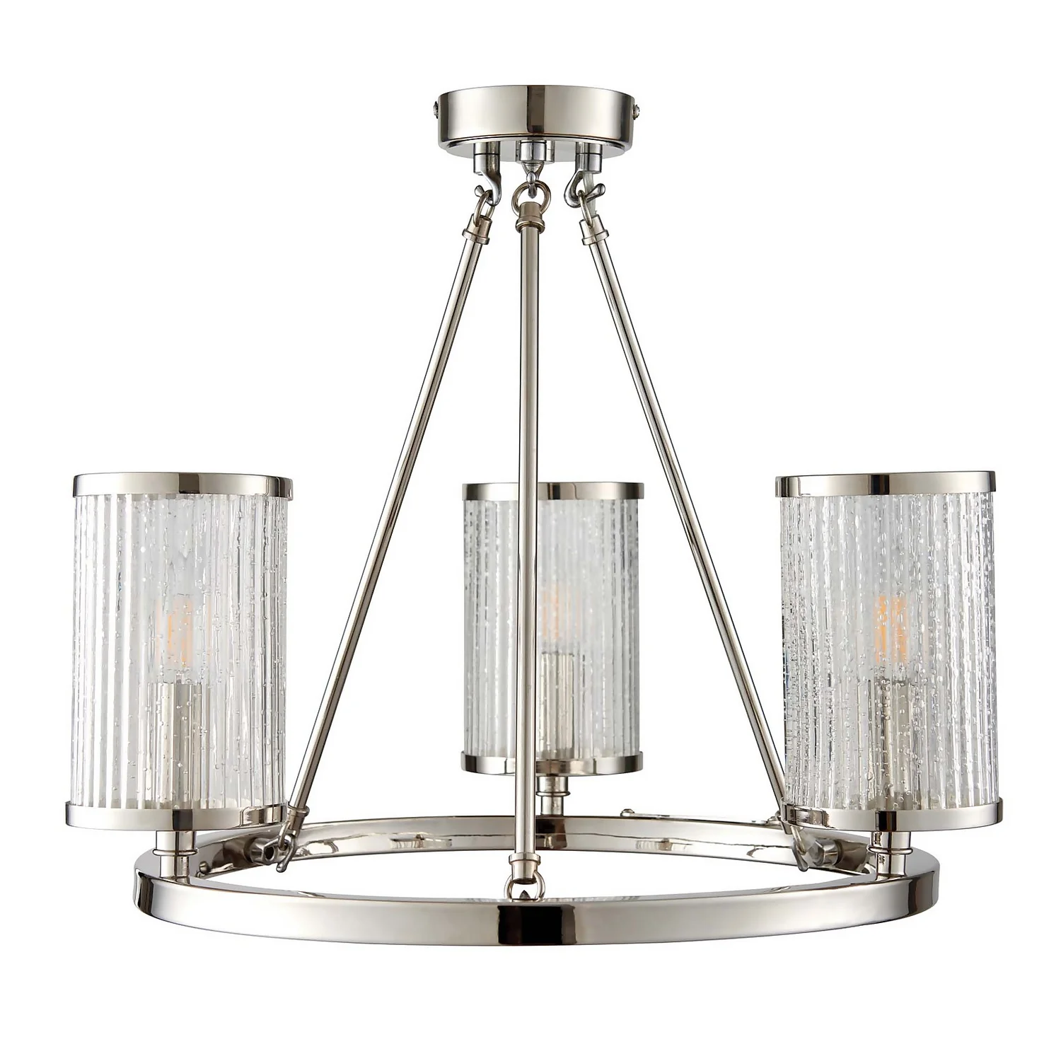 Easton Semi Flush Light - 3lt Nickel 2 Easton Semi Flush Light - 3lt Nickel - Image 2