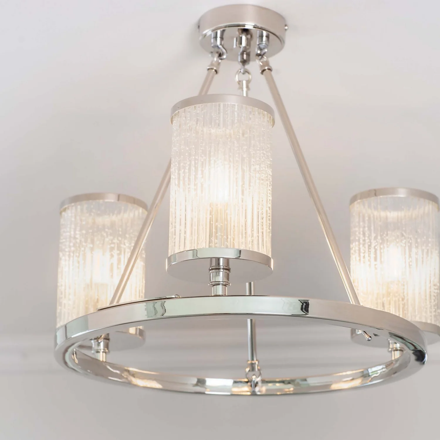 Easton Semi Flush Light - 3lt Nickel 3 Easton Semi Flush Light - 3lt Nickel - Image 3