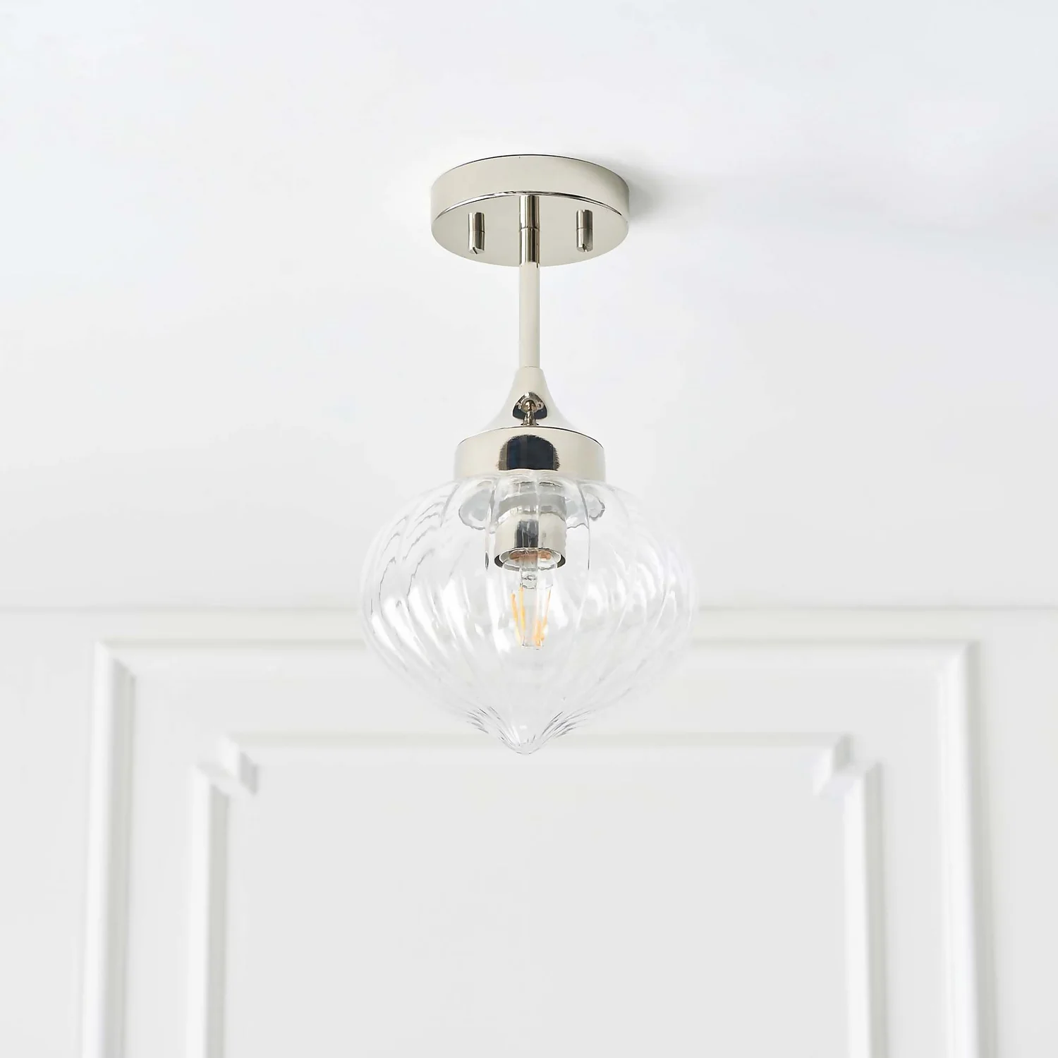 Addington Semi Flush Light - Nickel 3 Addington Semi Flush Light - Nickel - Image 3