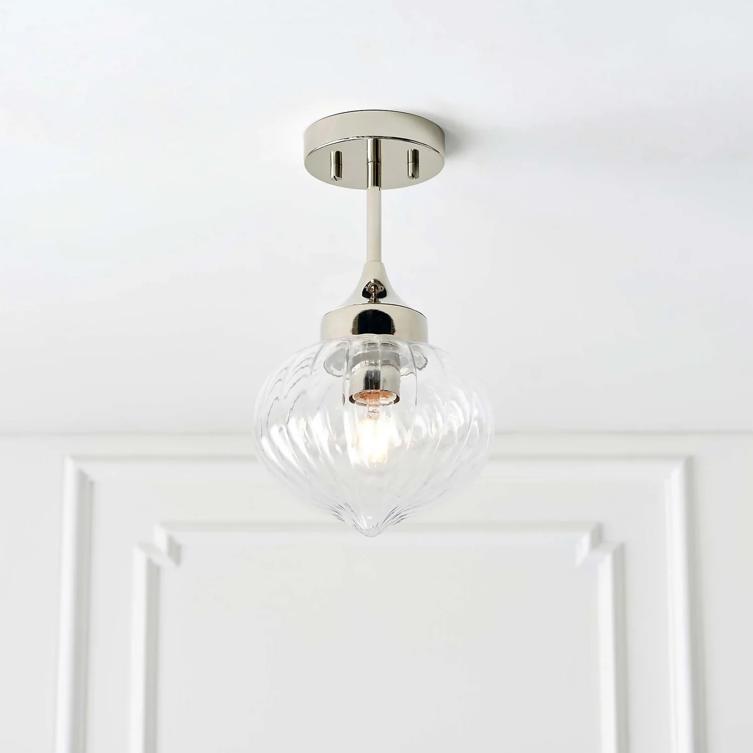 Addington Semi Flush Light - Nickel 1 Addington Semi Flush Light - Nickel