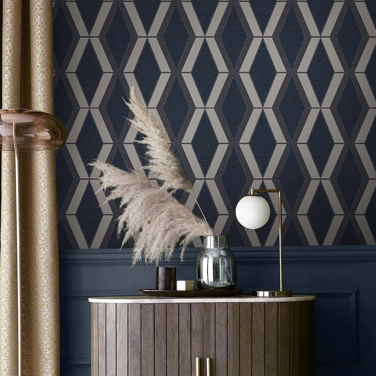 Next Optical Triangle Navy Wallpaper 4 Next Optical Triangle Navy Wallpaper - Image 4