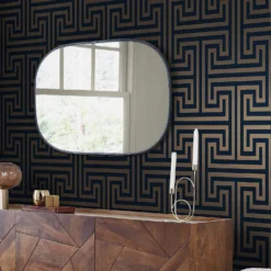 Next Metallic Greek Key Navy Wallpaper -Cheap Deco Casa Store 13827405 1994970042017023
