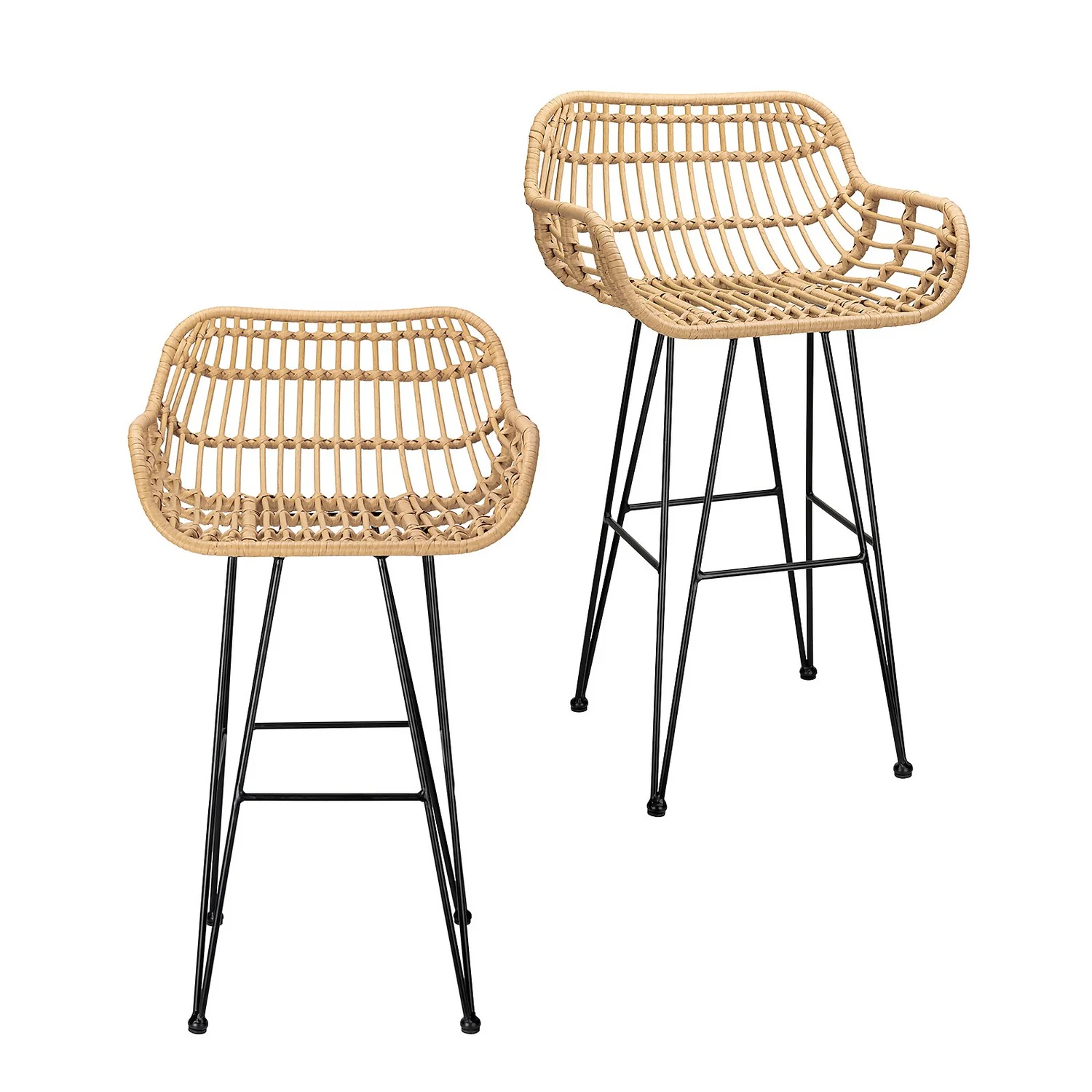 Ronnie Rattan Bar Stool - Set Of 2 1 Ronnie Rattan Bar Stool - Set Of 2