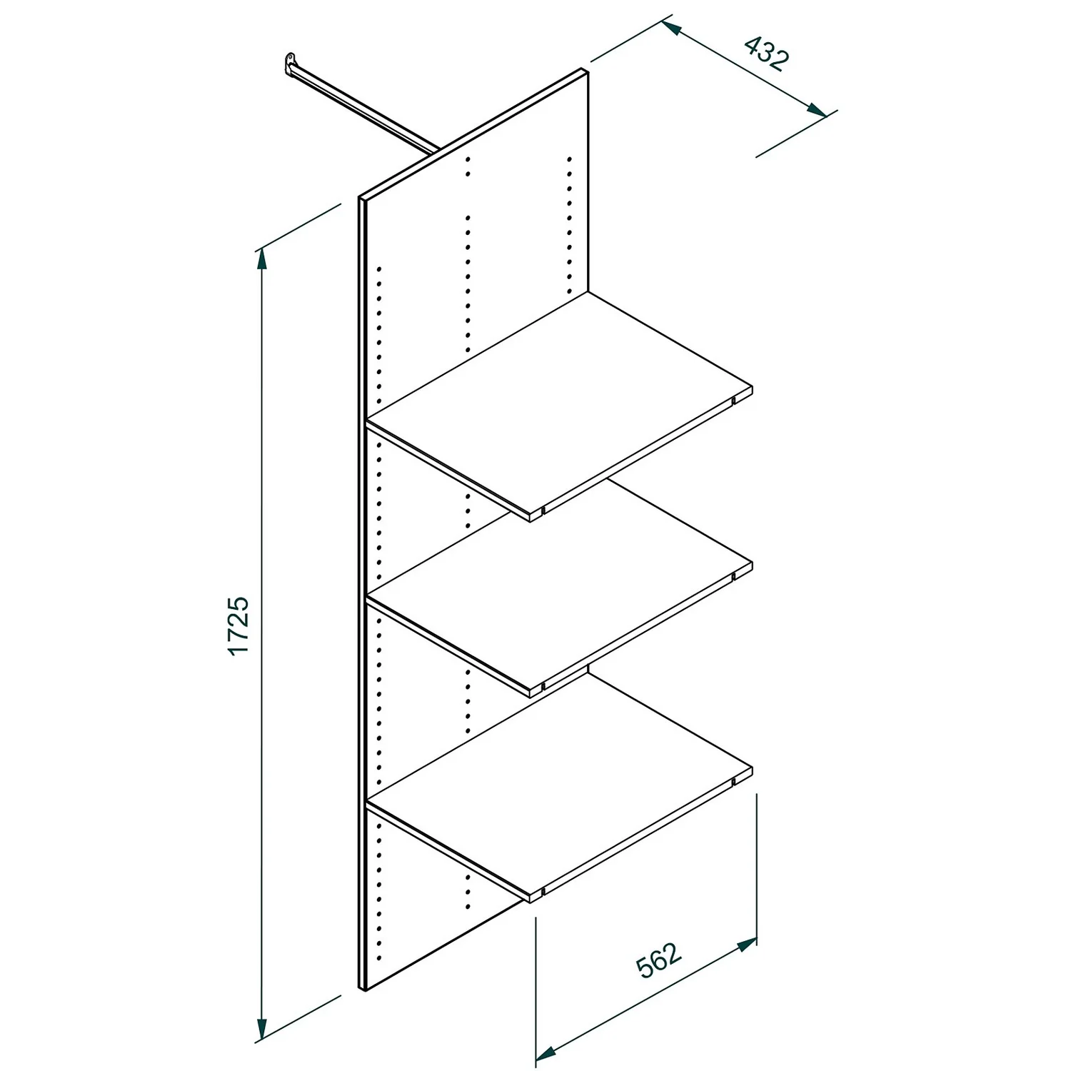 House Beautiful Internal Storage For Double Wardrobe, Dividing Panel, Shelves And Hanging Rail - Oak Effect 2 House Beautiful Internal Storage For Double Wardrobe, Dividing Panel, Shelves And Hanging Rail - Oak Effect - Image 2