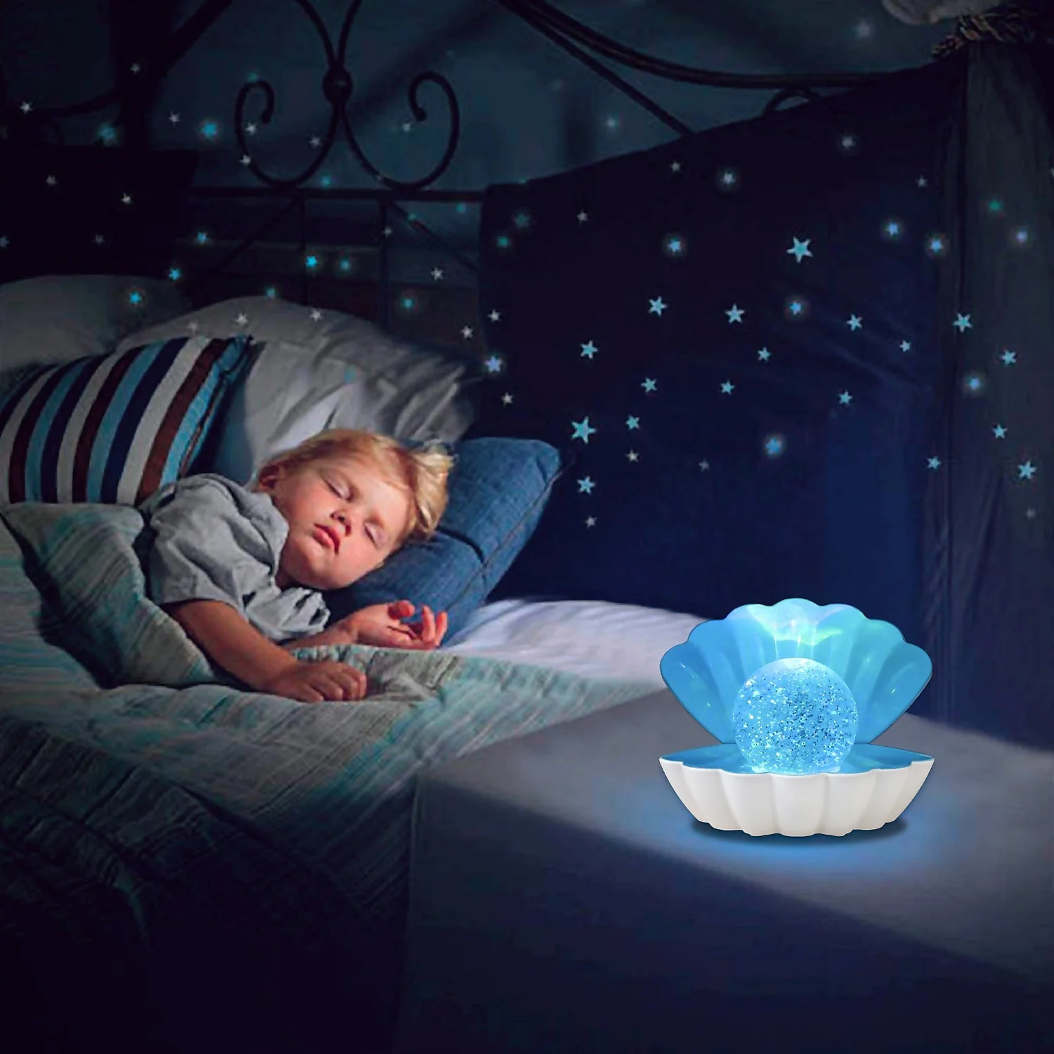 Colour Changing LED Glitter Shell Lamp 6 Colour Changing LED Glitter Shell Lamp - Image 6