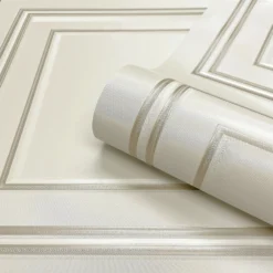 Belgravia Décor Amara Panel Textured Cream Wallpaper