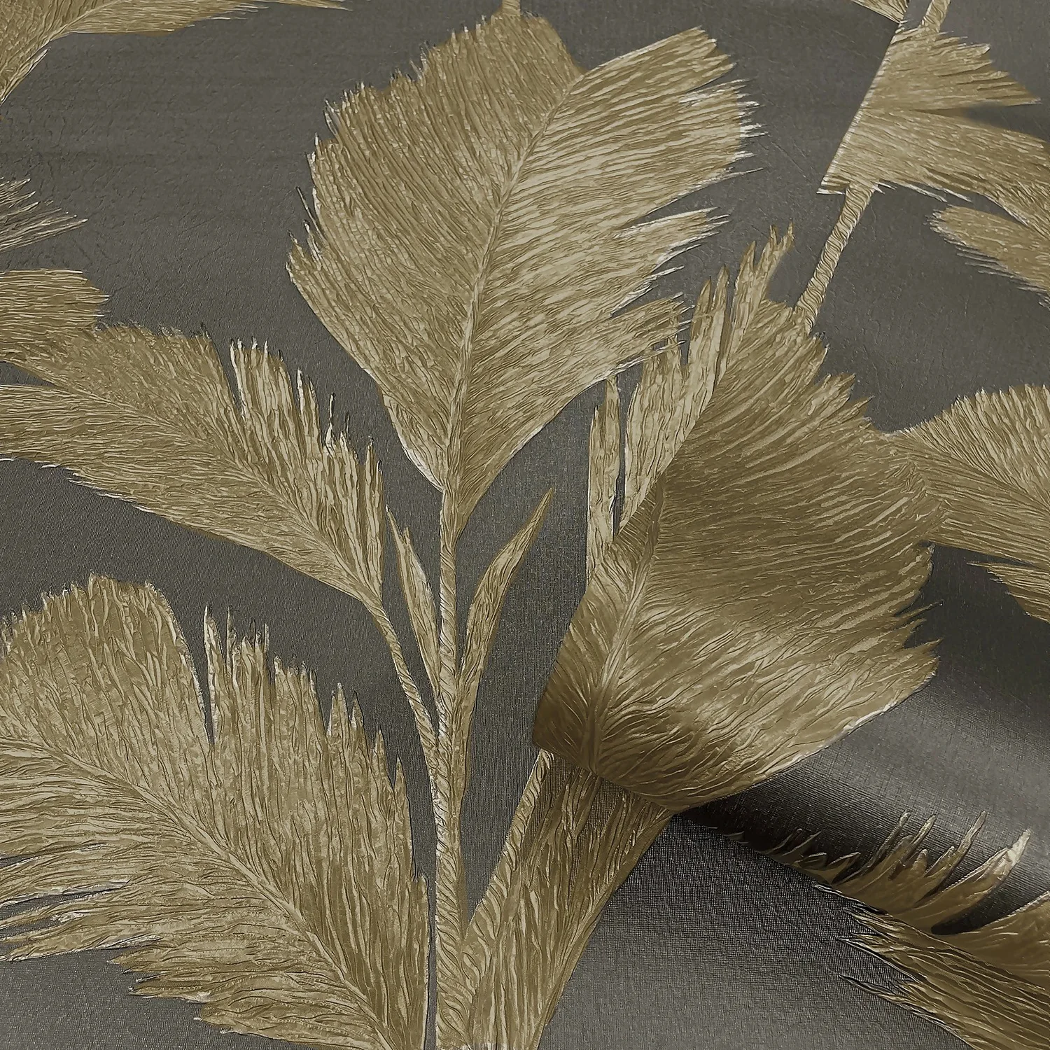 Belgravia Décor Alessia Leaf Textured Charcoal Wallpaper A4 Size Sample 1 Belgravia Décor Alessia Leaf Textured Charcoal Wallpaper A4 Size Sample