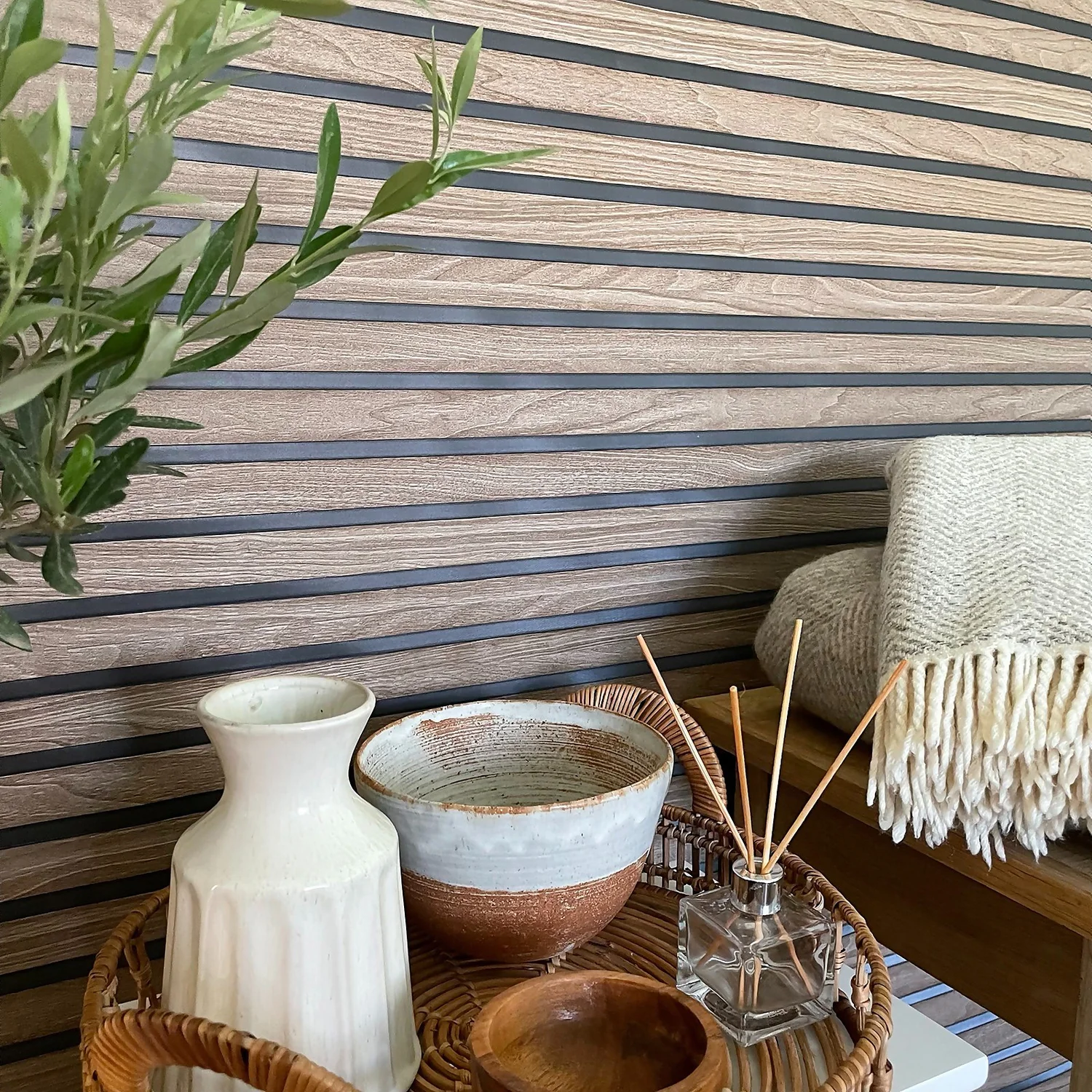 Belgravia Décor Wood Slat Textured Walnut Wallpaper 4 Belgravia Décor Wood Slat Textured Walnut Wallpaper - Image 4