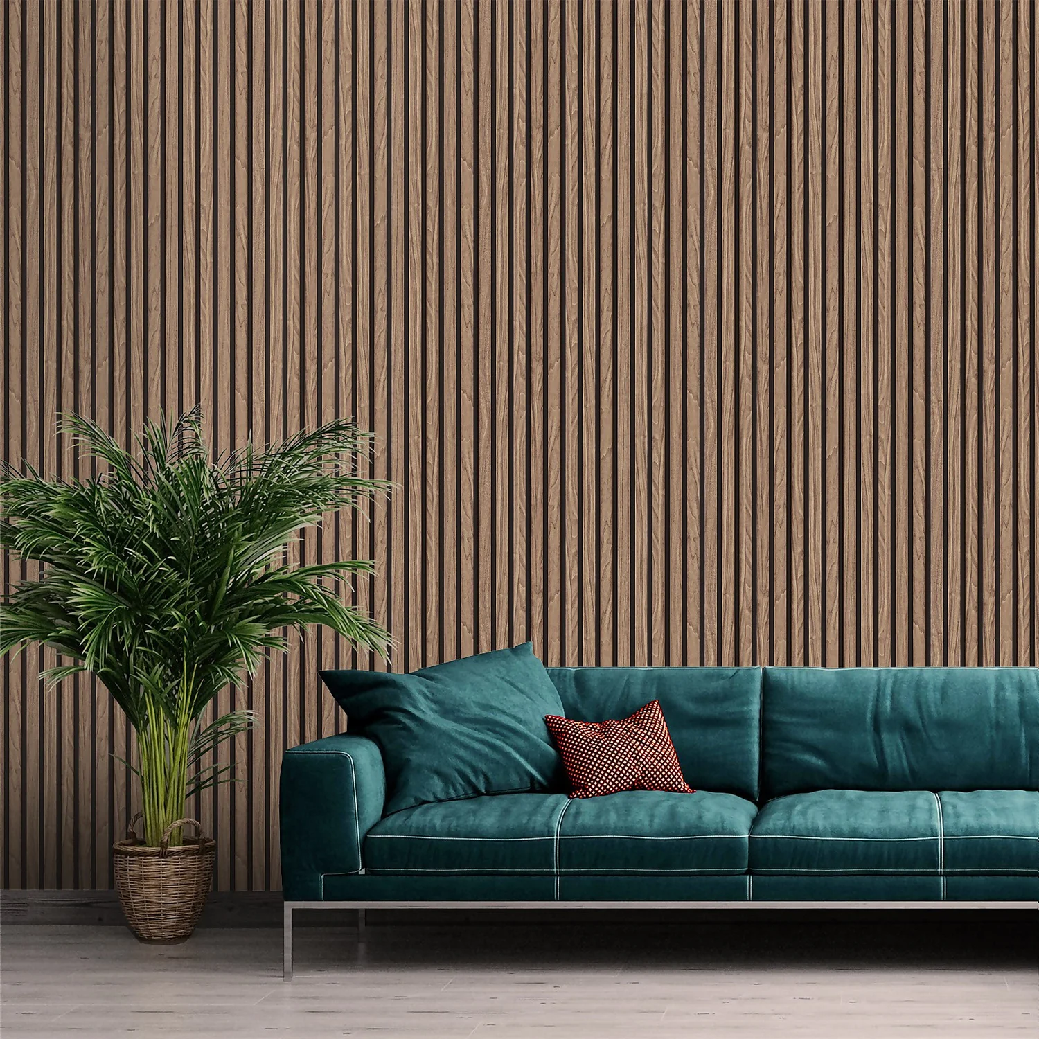Belgravia Décor Wood Slat Textured Walnut Wallpaper 2 Belgravia Décor Wood Slat Textured Walnut Wallpaper - Image 2