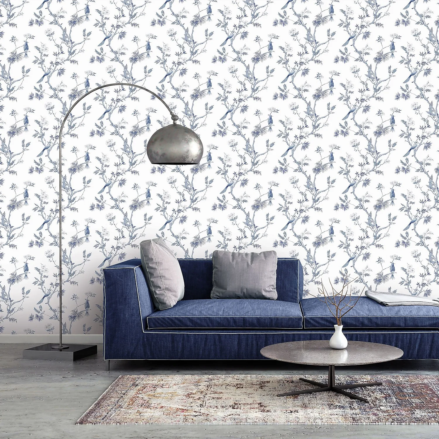 Galerie Chinoiserie Bird Blue Wallpaper 2 Galerie Chinoiserie Bird Blue Wallpaper - Image 2