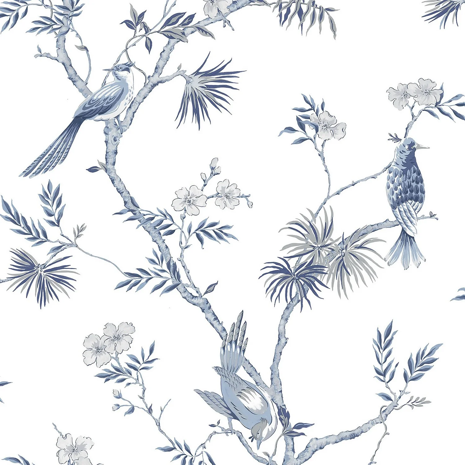 Galerie Chinoiserie Bird Blue A4 Wallpaper Sample 1 Galerie Chinoiserie Bird Blue A4 Wallpaper Sample