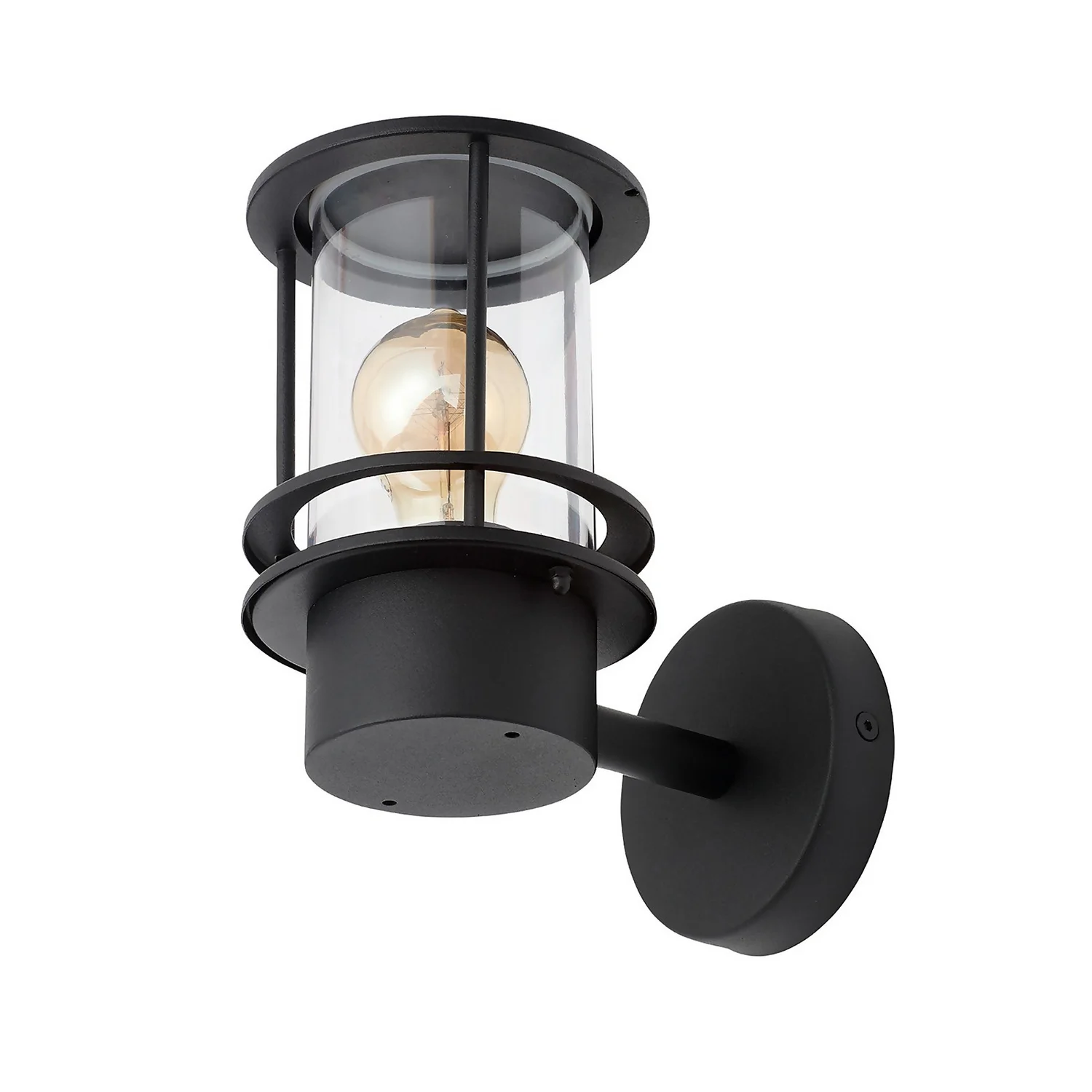 Leonis Miners Style Outdoor Wall Lantern - Black 3 Leonis Miners Style Outdoor Wall Lantern - Black - Image 3