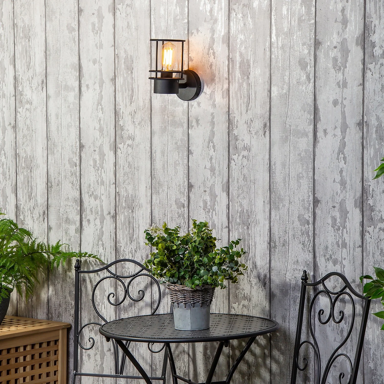 Leonis Miners Style Outdoor Wall Lantern - Black 1 Leonis Miners Style Outdoor Wall Lantern - Black