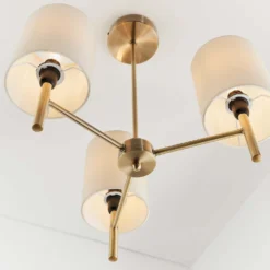 Kari 3 Light Semi Flush Ceiling Light - Brass -Cheap Deco Casa Store 13938479 3544981960465812