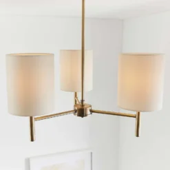 Kari 3 Light Semi Flush Ceiling Light - Brass -Cheap Deco Casa Store 13938479 6714981960523205