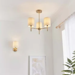 Kari 3 Light Semi Flush Ceiling Light - Brass -Cheap Deco Casa Store 13938479 7794981960412832