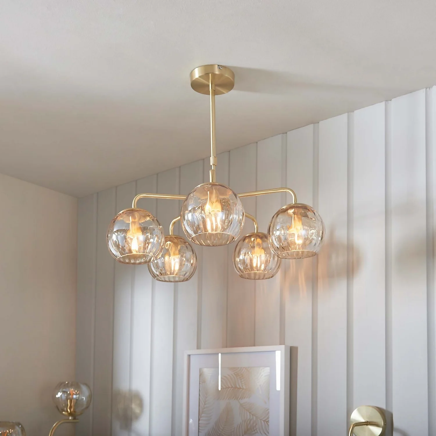 Geneva 5 Light Pendant Light - Brass 1 Geneva 5 Light Pendant Light - Brass