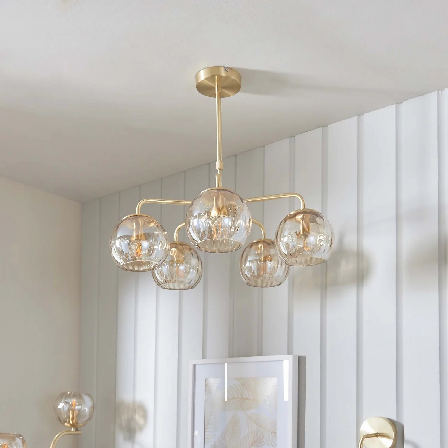 Geneva 5 Light Pendant Light - Brass 3 Geneva 5 Light Pendant Light - Brass - Image 3