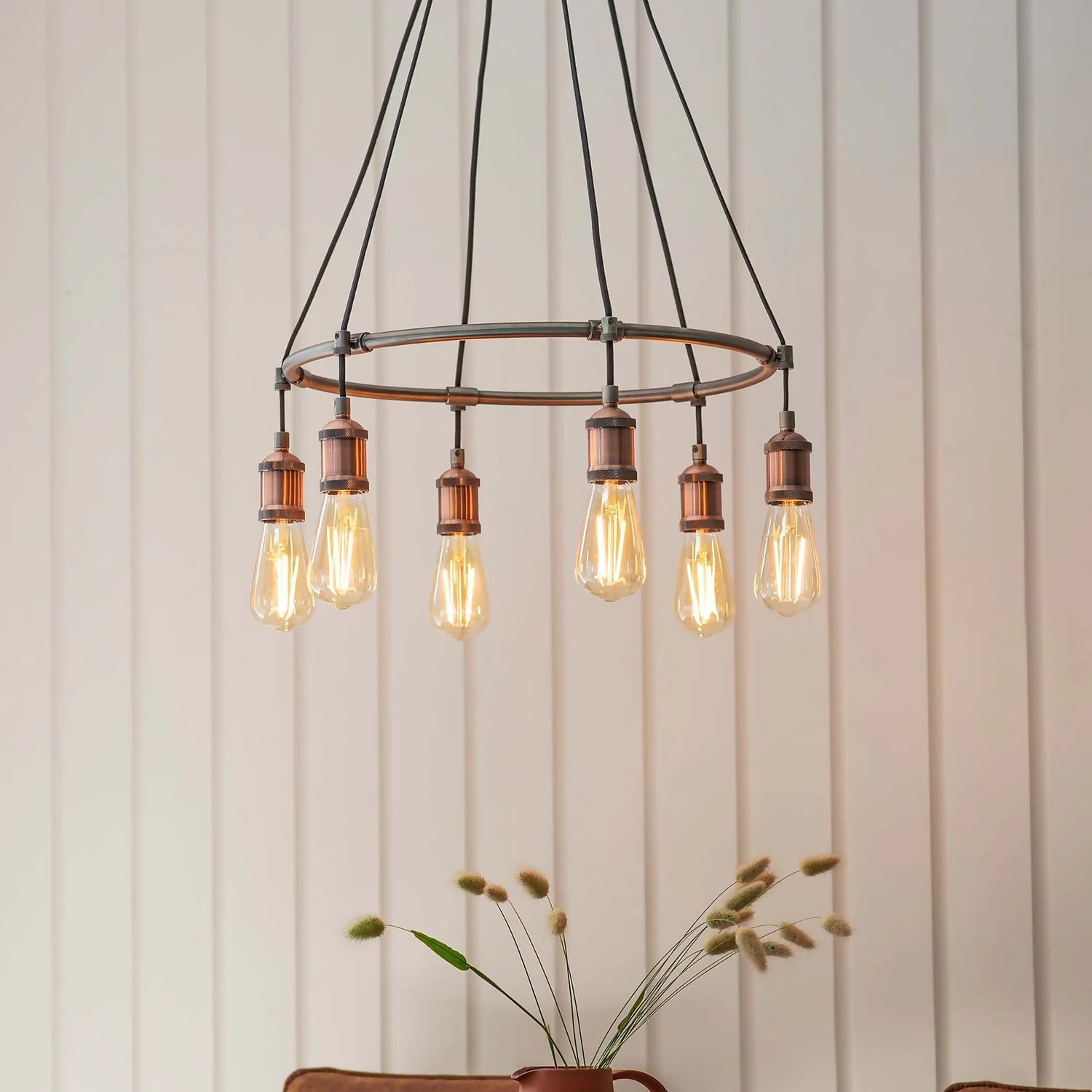Henrik 6 Light Pendant Light - Pewter 1 Henrik 6 Light Pendant Light - Pewter