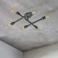 Gabe 6 Light Semi Flush Ceiling Light - Pewter 9 Gabe 6 Light Semi Flush Ceiling Light - Pewter -Cheap Deco Casa Store 13938505 1214981958860476