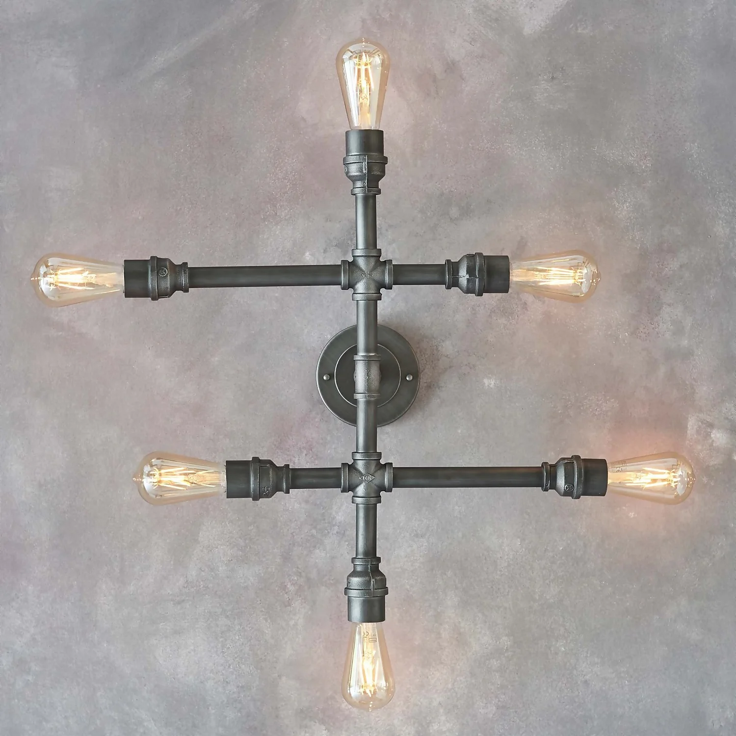 Gabe 6 Light Semi Flush Ceiling Light - Pewter 6 Gabe 6 Light Semi Flush Ceiling Light - Pewter - Image 6