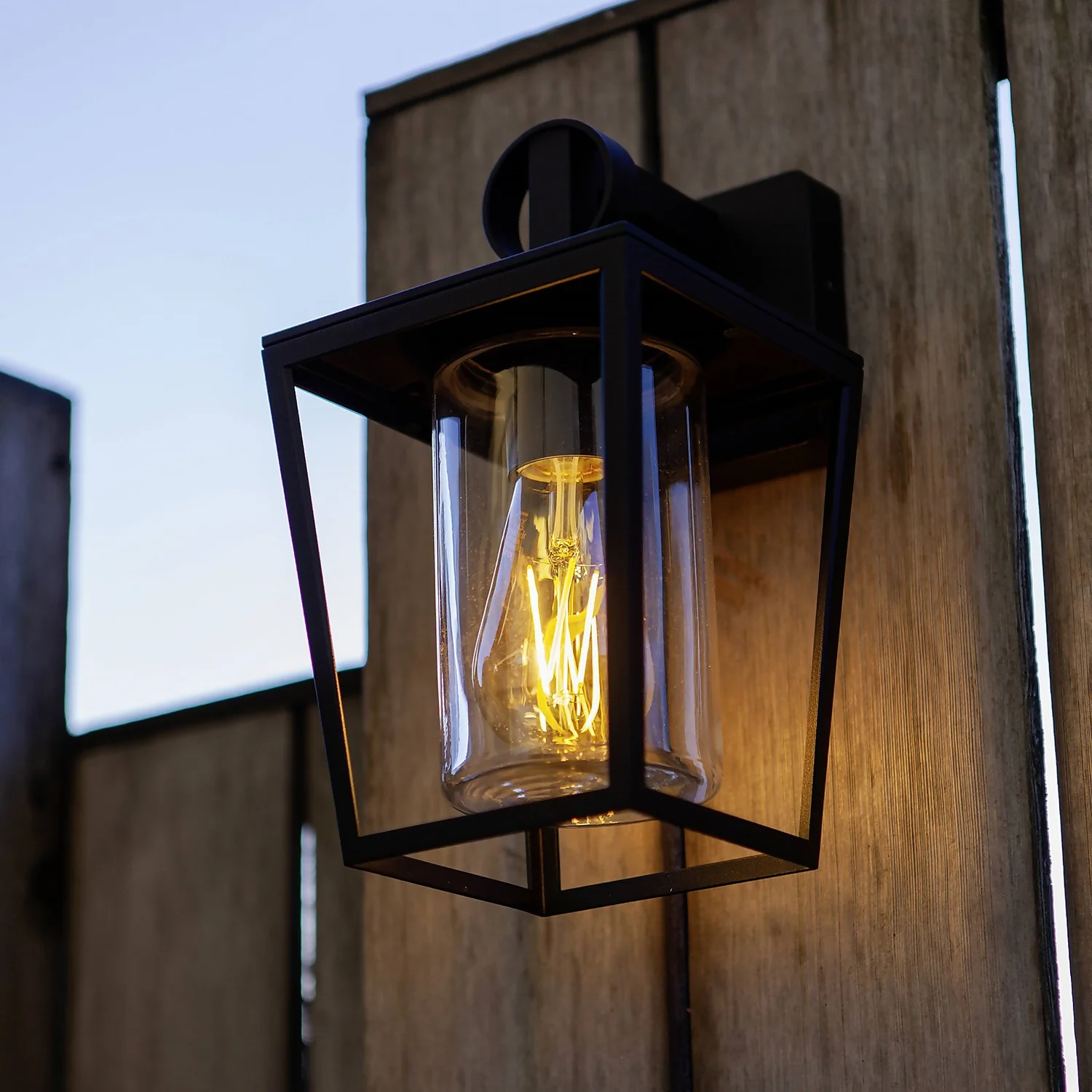 Lutec West E27 Outdoor Wall Lantern - Black 1 Lutec West E27 Outdoor Wall Lantern - Black