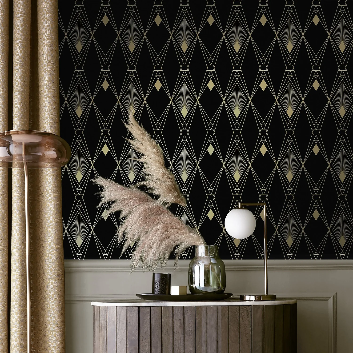Next Deco Geometric Black Wallpaper 2 Next Deco Geometric Black Wallpaper - Image 2
