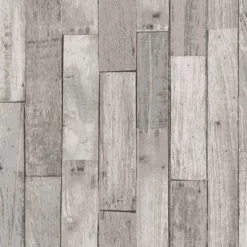 Next Distressed Wood Plank Grey Wallpaper