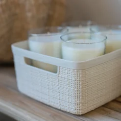 Curver Jute Small Recycled Storage Basket - 5L White -Cheap Deco Casa Store 13965909 9394995188077128