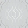 Fresco Apex Trellis Wallpaper Stone Silver Wallpaper