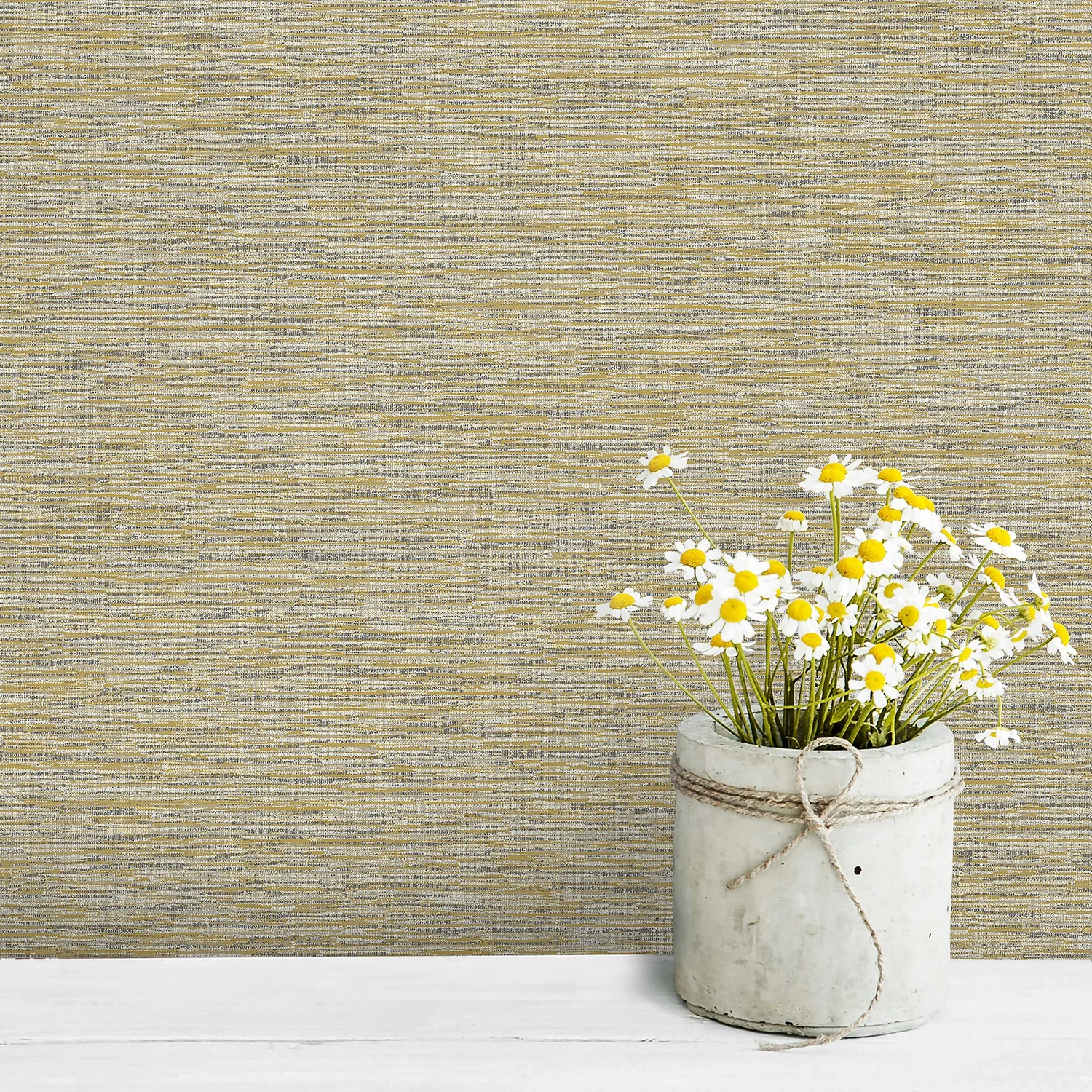 Grandeco Striped Weave Yellow Raised Textured Metallic Wallpaper 4 Grandeco Striped Weave Yellow Raised Textured Metallic Wallpaper - Image 4