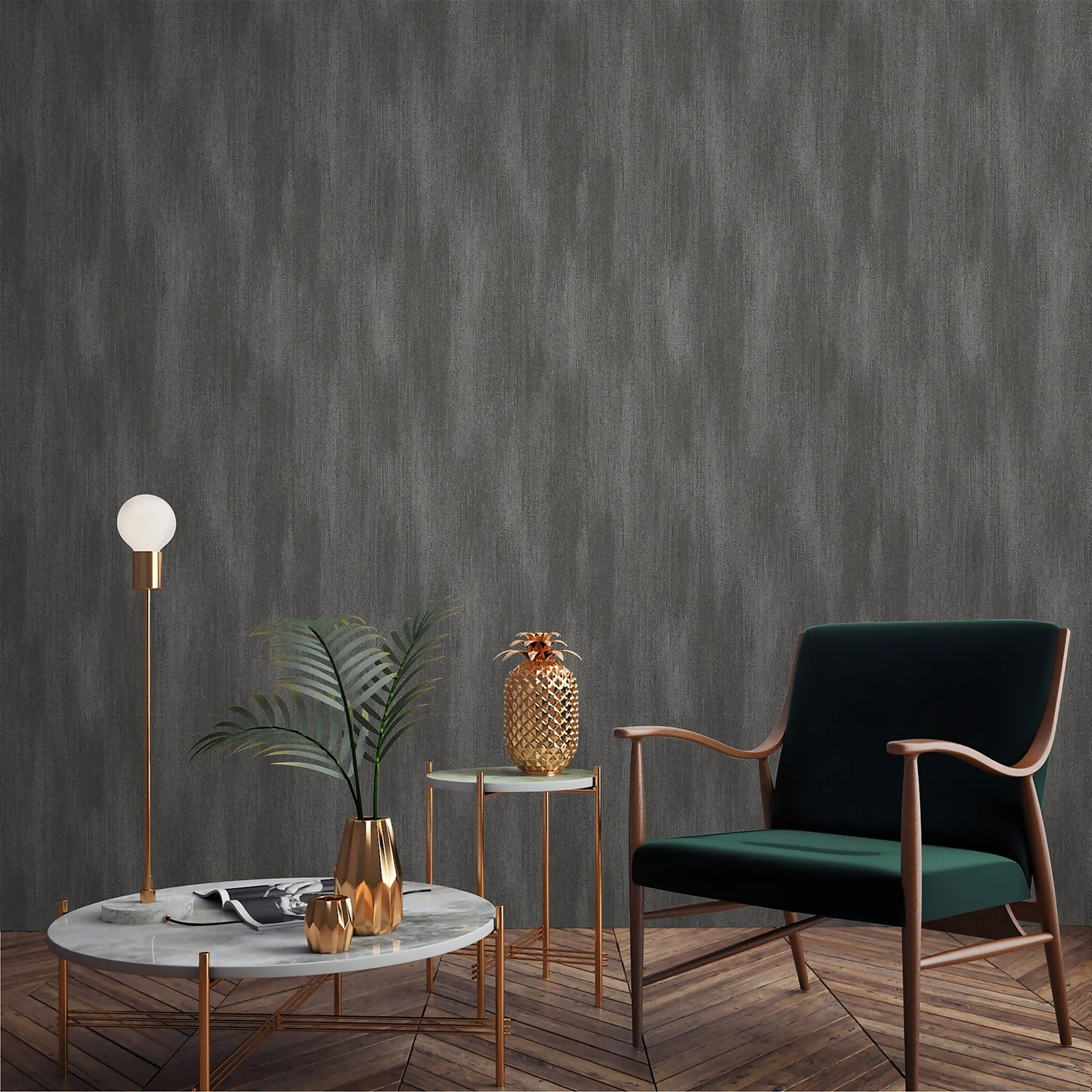 Grandeco Fabric Plain Charcoal Textured Matt Wallpaper 3 Grandeco Fabric Plain Charcoal Textured Matt Wallpaper - Image 3